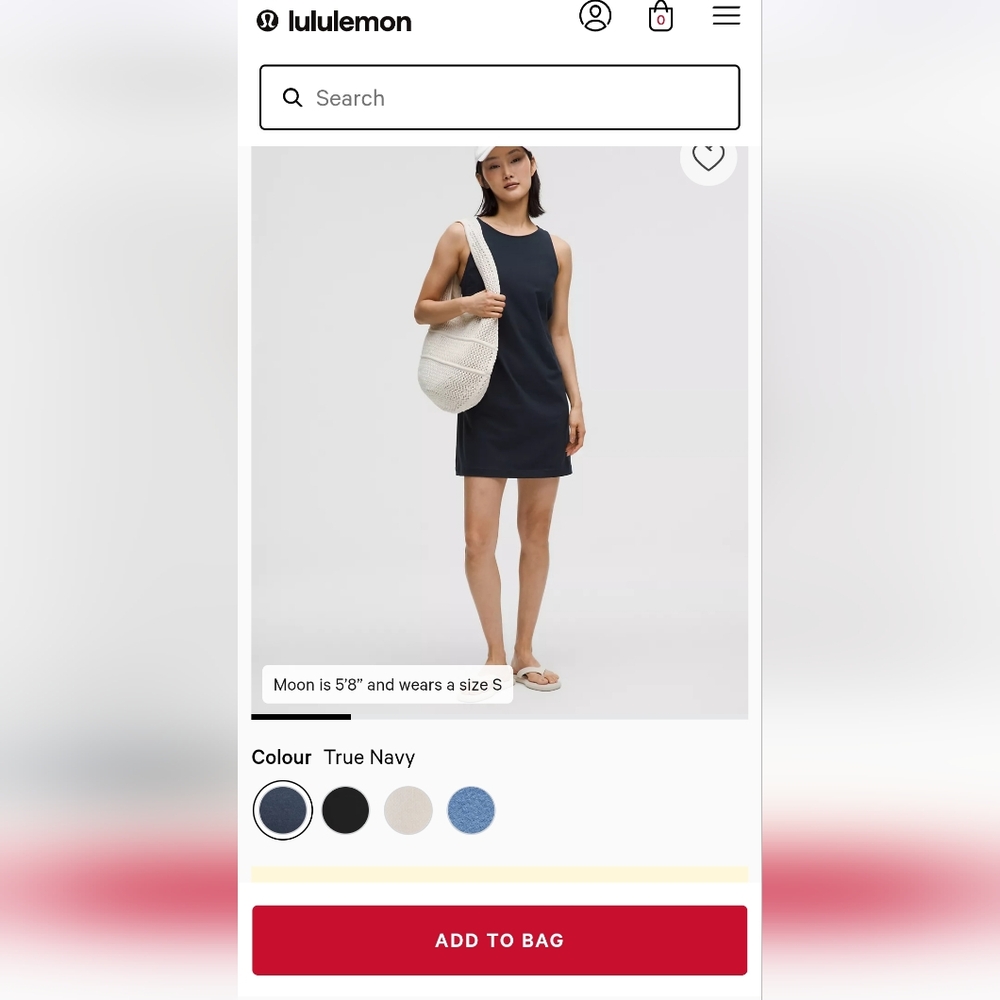 NWT Lululemon Organic Cotton Cinch Waist Dress